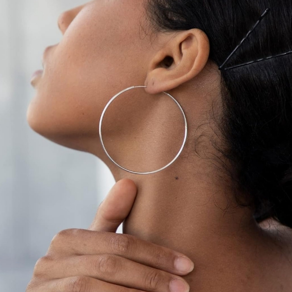 Elegant Silver Hoop Earrings